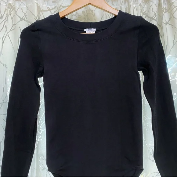 WOLFORD BLACK BERLIN ROUND NECK LONG SLEEVE BODYSUIT